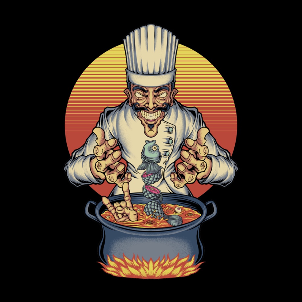 The chef and the soup artwork for sale